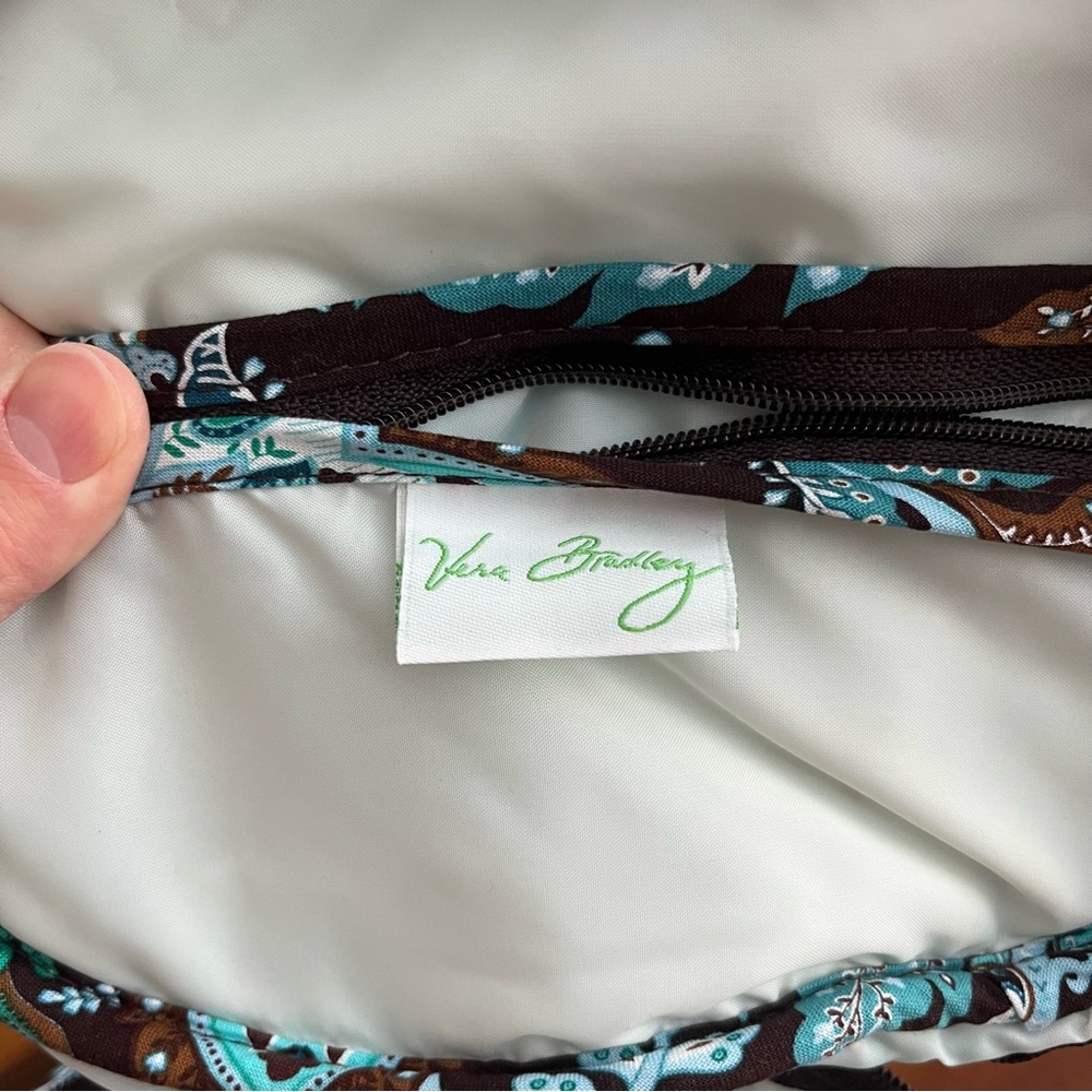 Vintage Vera Bradley Java Blue Round Cosmetic Toi… - image 4